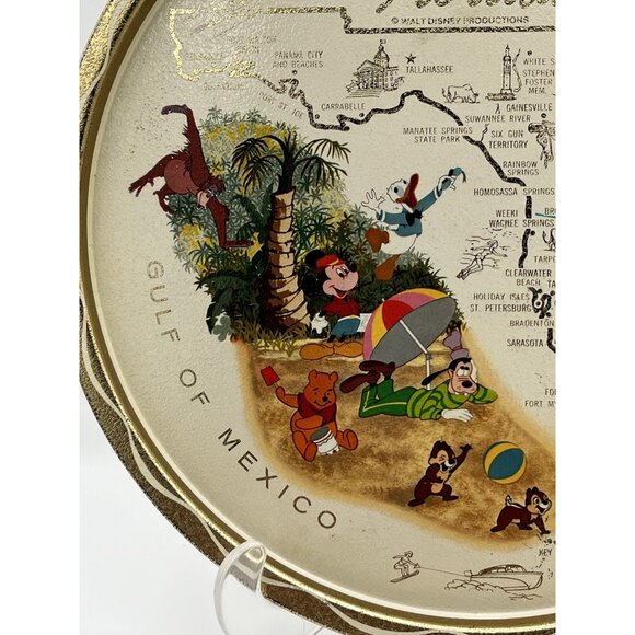 Vintage Disney World Metal tin serving tray 11" Florida Walt Disney Productions - Picture 2 of 11